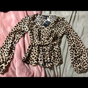 F21 leopard blouse
